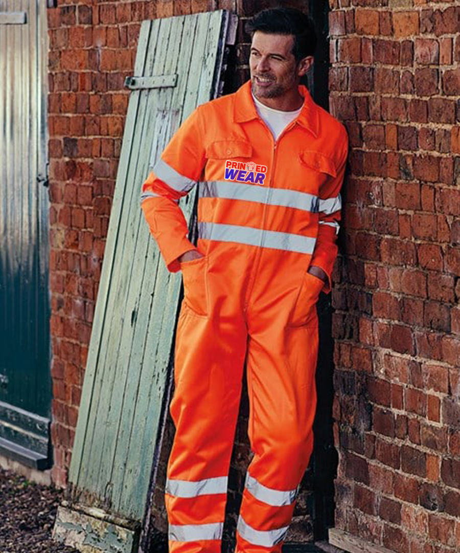 Custom Printed Hi Vis Work Coverall hover